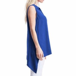 Fever Cobalt Blue Short Long Button Down Shell